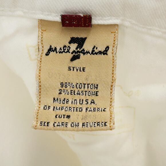 7 for all Mankind Jeans Womens 32 Waist White Stretch Denim Boot Cut 5 Pocket - Picture 3 of 16